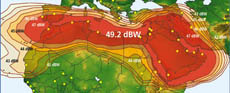 Arabsat 2B Ku-band downlink coverage map